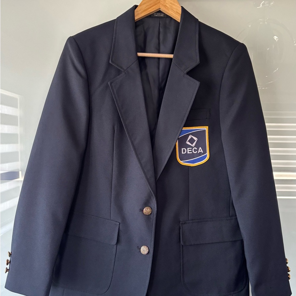 Navy Blazer with Removable DECA Logo Patch